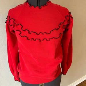 Vintage 80s Blank Jerzees Double Ruffle Sweatshirt